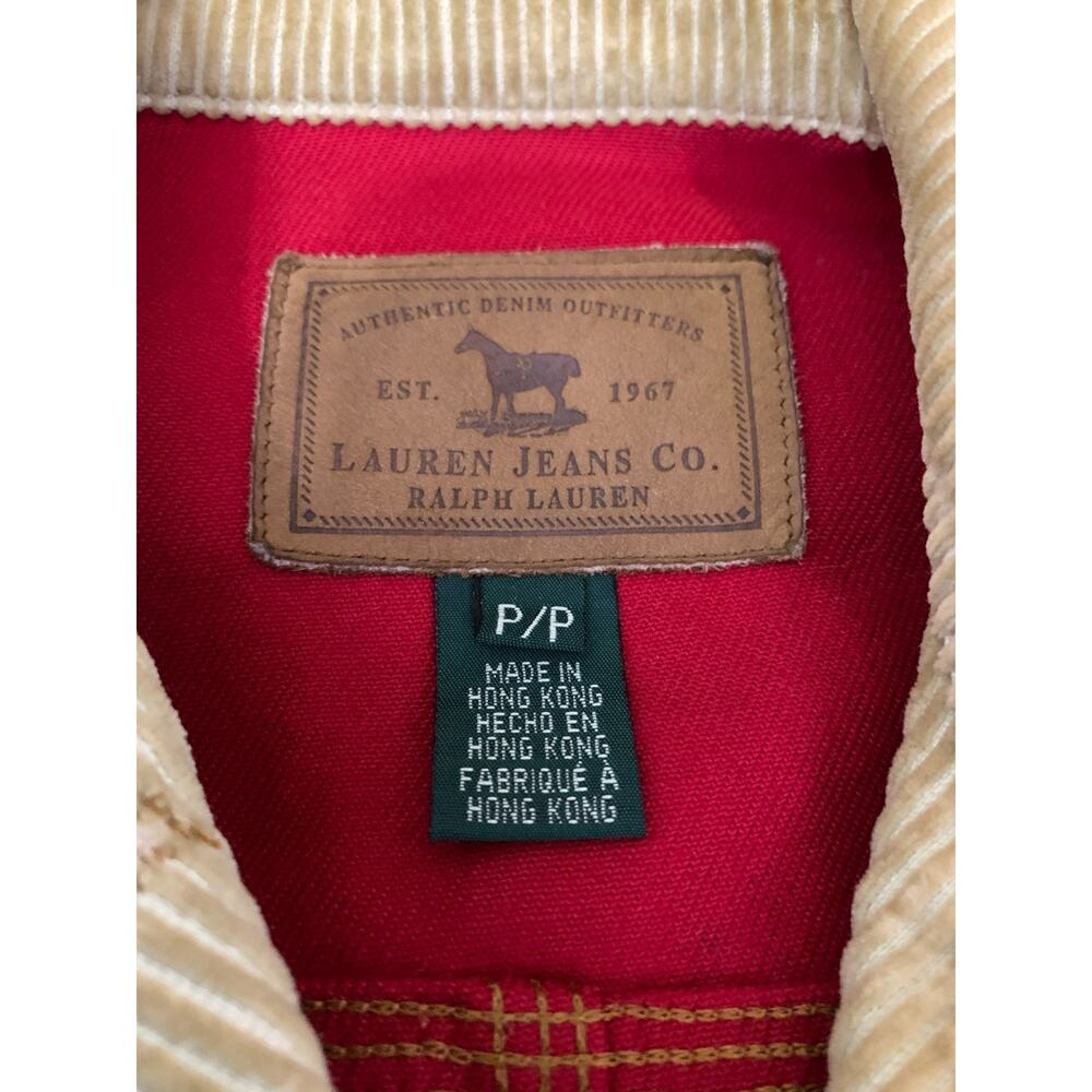 RALPH LAUREN JEANS Co Jacket Womens Red Denim Barn Chore Ranch Coat Cotton P/P - Picture 8 of 10